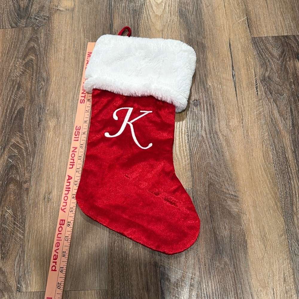 K Monogram Stocking - Picture 3 of 6